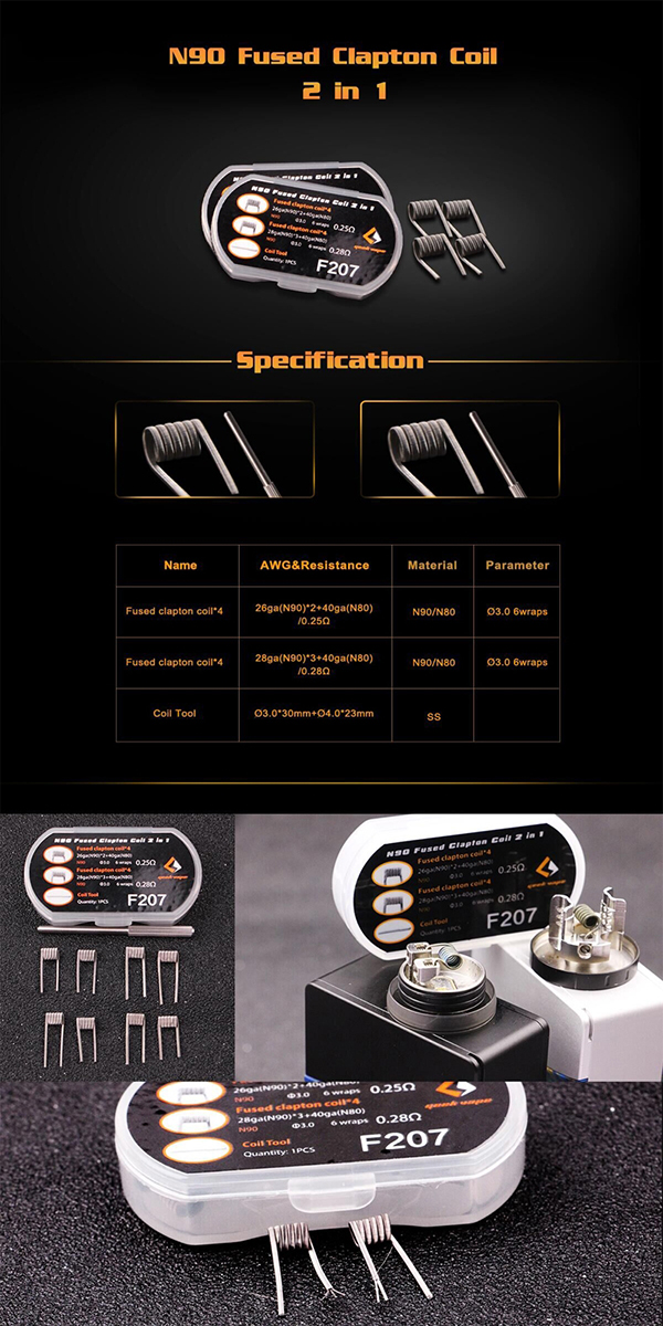 N80 Fused Clapton Coil 2 en 1 - Geekvape
