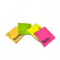 Block of 100 repositionable sheets - 7,6x7,6 cm - assorted neon colors