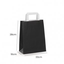 Kraft Bag White and Flat Handles 22x28x10 (25pcs)