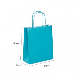 Mini sac kraft parme à poignées torsadées 18x22x8cm (25pcs)