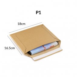 Brown microflute cardboard pouch with adhesive closure (10pcs)