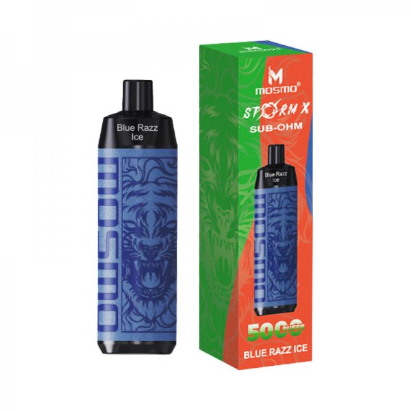 Cloud Chasing 5000 Puff Blue Razz Ice 0mg Storm X Mosmo