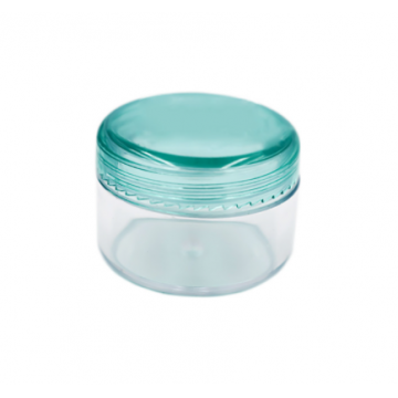 Transparent Plastic Jar Blue Lid - 15ml