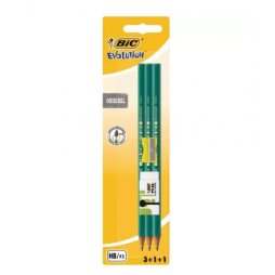 Bic Evolution 650 pencil eraser + sharpener (3pcs) - Bic