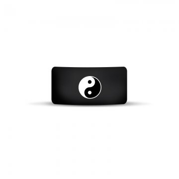 Vape Band Noir Logo Ying-Yang 22 à 26mm