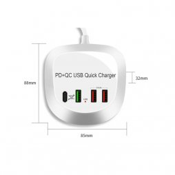 Chargeur Rapide PD+QC USB WLX-T3P
