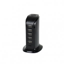 Power Charger 6 USB Ports Black 506AL