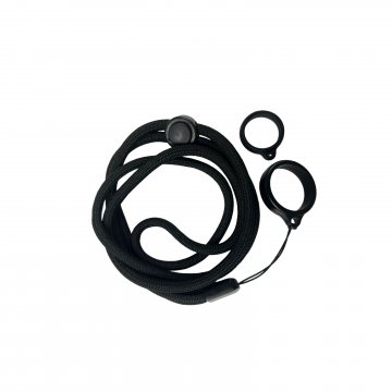 Adjustable Lanyard With Silicone Ring Black (1pcs)