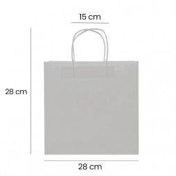 Sac Kraft poignées torsadés blanc 28x15x28