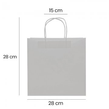 White twisted handles Kraft bag 28x15x28  50pcs  L