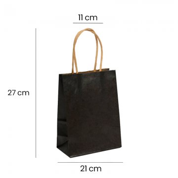 Black twisted handles Kraft bag  21x11x27