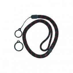 Lanière Réglable Round Avec 2 Anneaux Silicone Black + Red (1pcs)