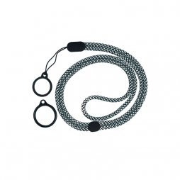Round Adjustable Lanyard With 2 Silicone Rings Black + Grey (1pcs)