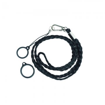 Weave Lanyard With 2 Silicone Rings Black (1pcs)