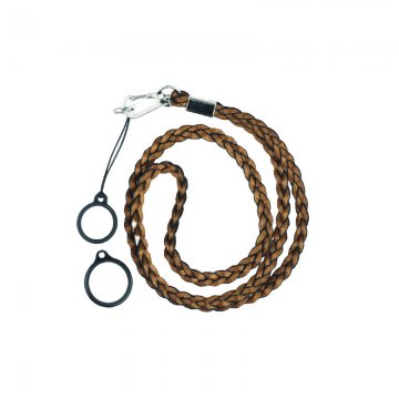 Weave Lanyard With 2 Silicone Rings Brown (1pcs)