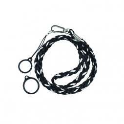 Weave Lanyard With 2 Silicone Rings Black + Grey (1pcs)