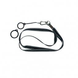 Flat Lanyard With 2 Silicone Rings Black (1pcs)