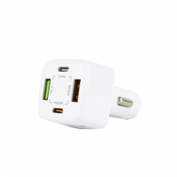 Chargeur Rapide Voiture 4 Ports - BK365-2PD (Blanc)