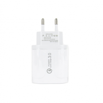 [Echantillon] Adaptateur Secteur/USB 4 port 3,1A 5V Fast Charge 3.0 - BK385 (Blanc)