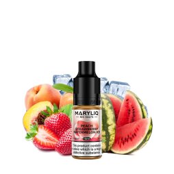 Peach Strawberry Watermelon Ice Nic Salt 10ml - Maryliq by Lost Mary