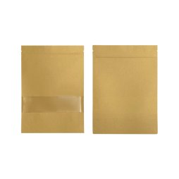 Plastic zippered kraft pouches 16x22x4cm