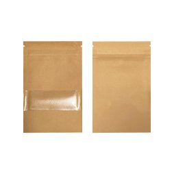 Plastic zippered kraft pouches 12x20x4cm