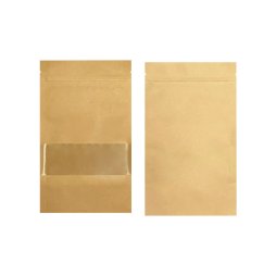 Plastic zippered kraft pouches 9x14x3cm