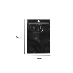 Black self-closing pouch 14x20cm (100pcs)