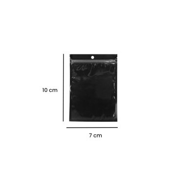 Black Snap closure pouch 7x10cm (100pcs)