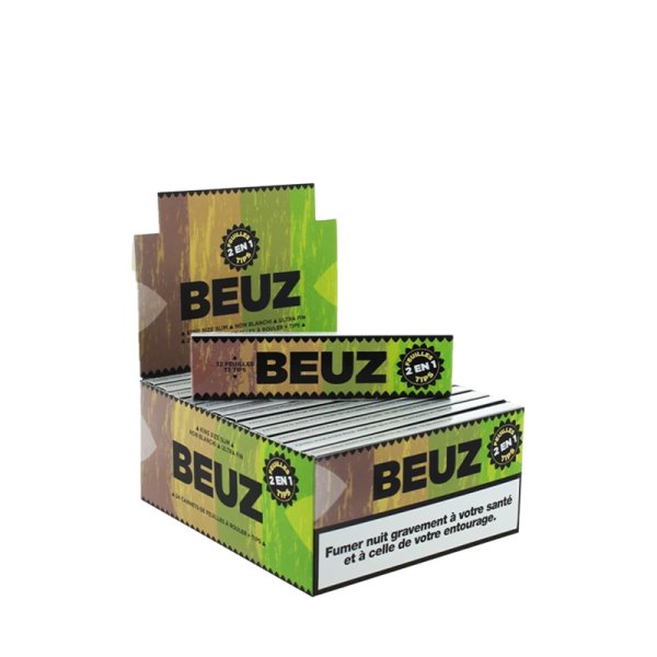 Brown Slim + Tips Rolling Papers (24pcs) - Beuz