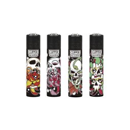 Skulls & Flowers Lighter Set (48pcs) - Clipper