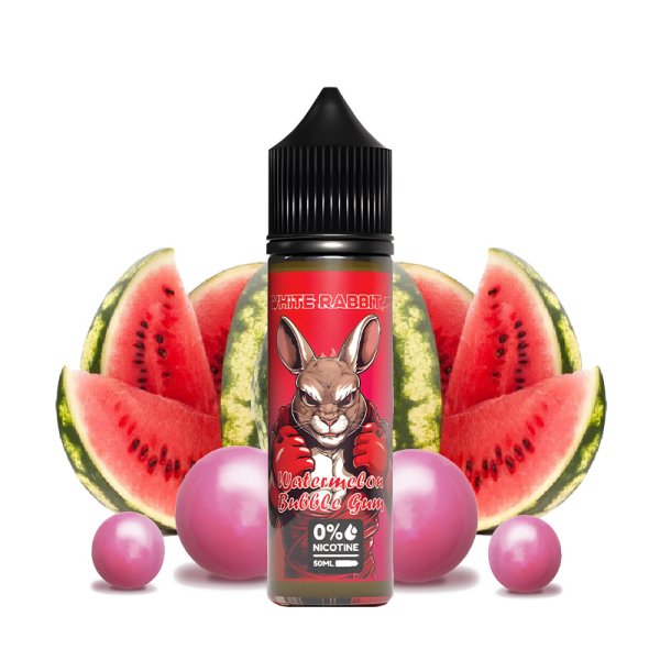 Watermelon Bubble Gum 0mg 50ml - White Rabbit