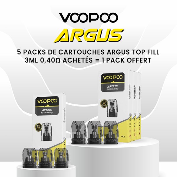 [Offer] 5+1 Cartridge Argus Top Fill 0.4Ω 3ml (3pcs) - Voopoo