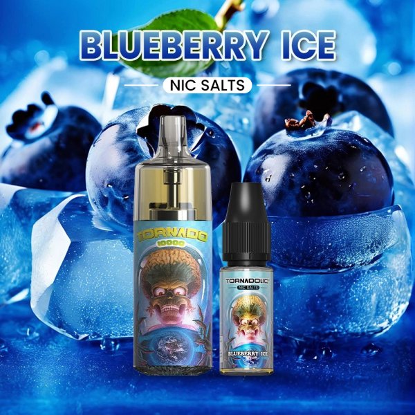 10000 Puff Blueberry Ice 10ml - Tornado by Gobar
