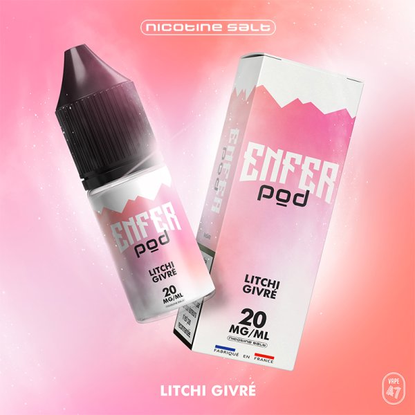 [Destockage] Litchi Givré Nic Salt 10ml - ENFER POD by ENFER