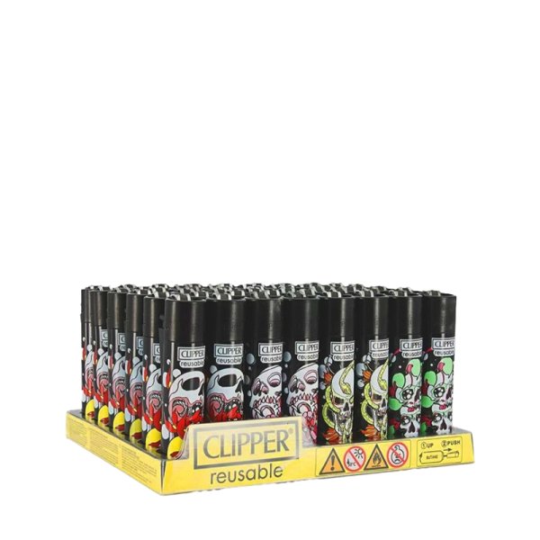 Skulls & Flowers Lighter Set (48pcs) - Clipper