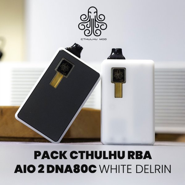 Kit Cthulhu RBA AIO 2 DNA80C White Delrin - Cthulhu Mods