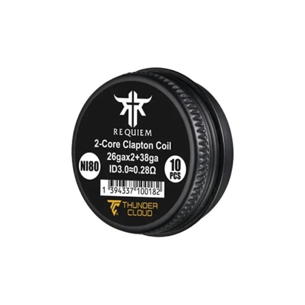 [Sample] Requiem Fused Clapton Coils Ni80 0.28Ω (10pcs) - Thunder Cloud x El Mono Vapeador