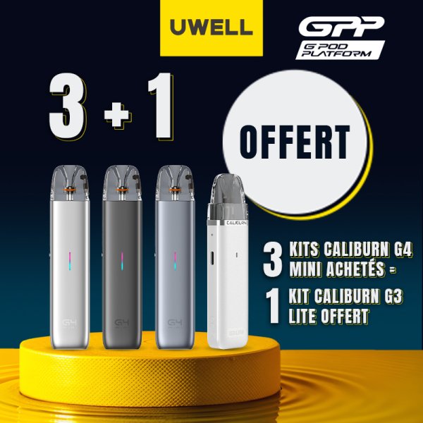 [Offre] 3+1 Pack Pod Caliburn G4 Mini/G3 Lite - Uwell