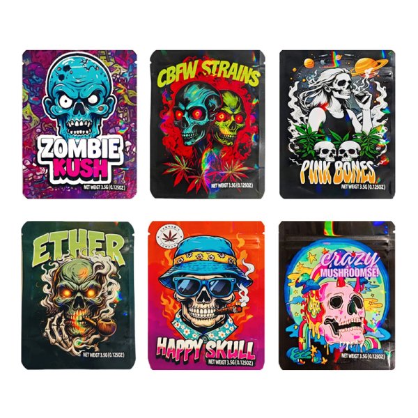 Pochette à Fermeture Pression Zombie & Skull 12.5x9.5cm