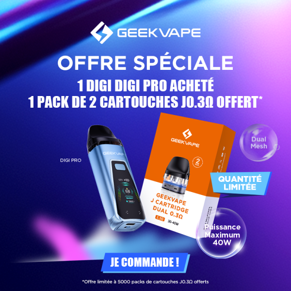 [Offre] 1+2 Digi Pro R + Cartouches J Dual Mesh 0.3Ω - Geekvape