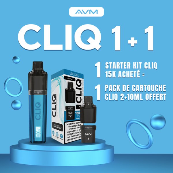 [Offre] 1+1 Starter Kit Cliq 15K Myrtille Glacée 2ml 2% - AVM