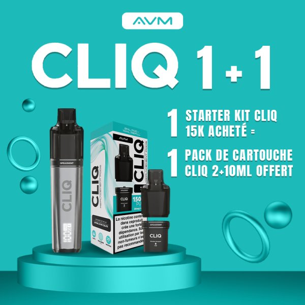 [Offre] 1+1 Starter Kit Cliq 15K Menthe Fraîche 2ml 2% - AVM