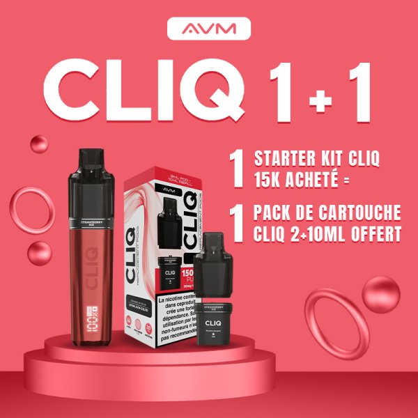 [Offre] 1+1 Starter Kit Cliq 15K Fraise Glacée 2ml 2% - AVM