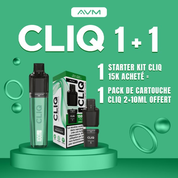 [Offre] 1+1 Starter Kit Cliq 15K Pastèque Glacée 2ml 2% - AVM
