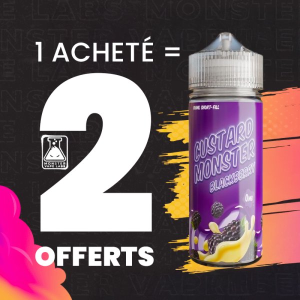 [Offer] 1+2 Blackberry Custard 0mg 100ml - Custard Monster by Monster Vape Labs