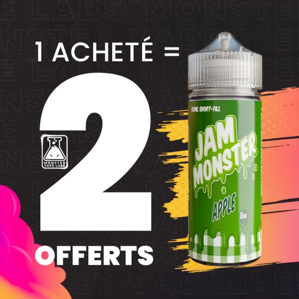[Offer] 1+2 Apple 0mg 100ml - Jam Monster by Monster Vape Labs