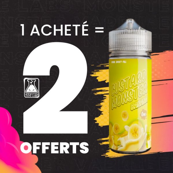 [Offer] 1+2 Banana Custard 0mg 100ml - Custard Monster by Monster Vape Labs