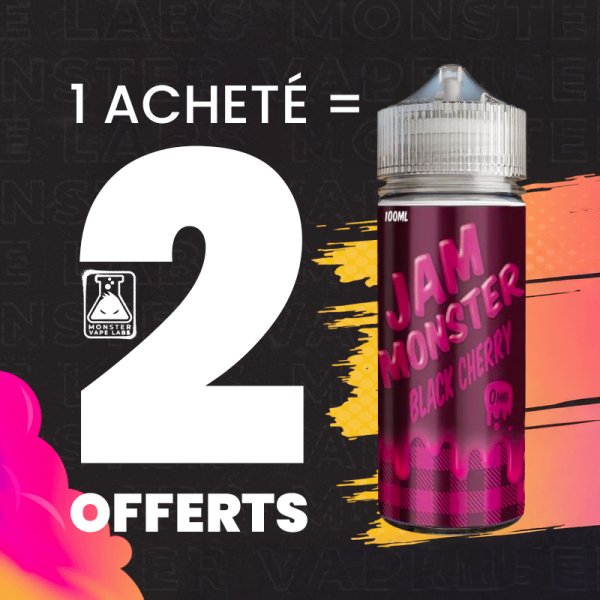 [Offer] 1+2 Black Cherry 0mg 100ml - Jam Monster by Monster Vape Labs