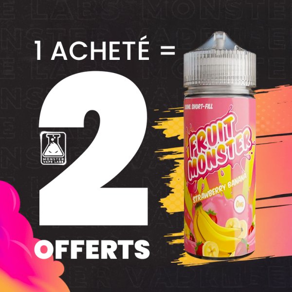 [Offer] 1+2 Strawberry Banana 0mg 100ml - Fruit Monster by Monster Vape Labs